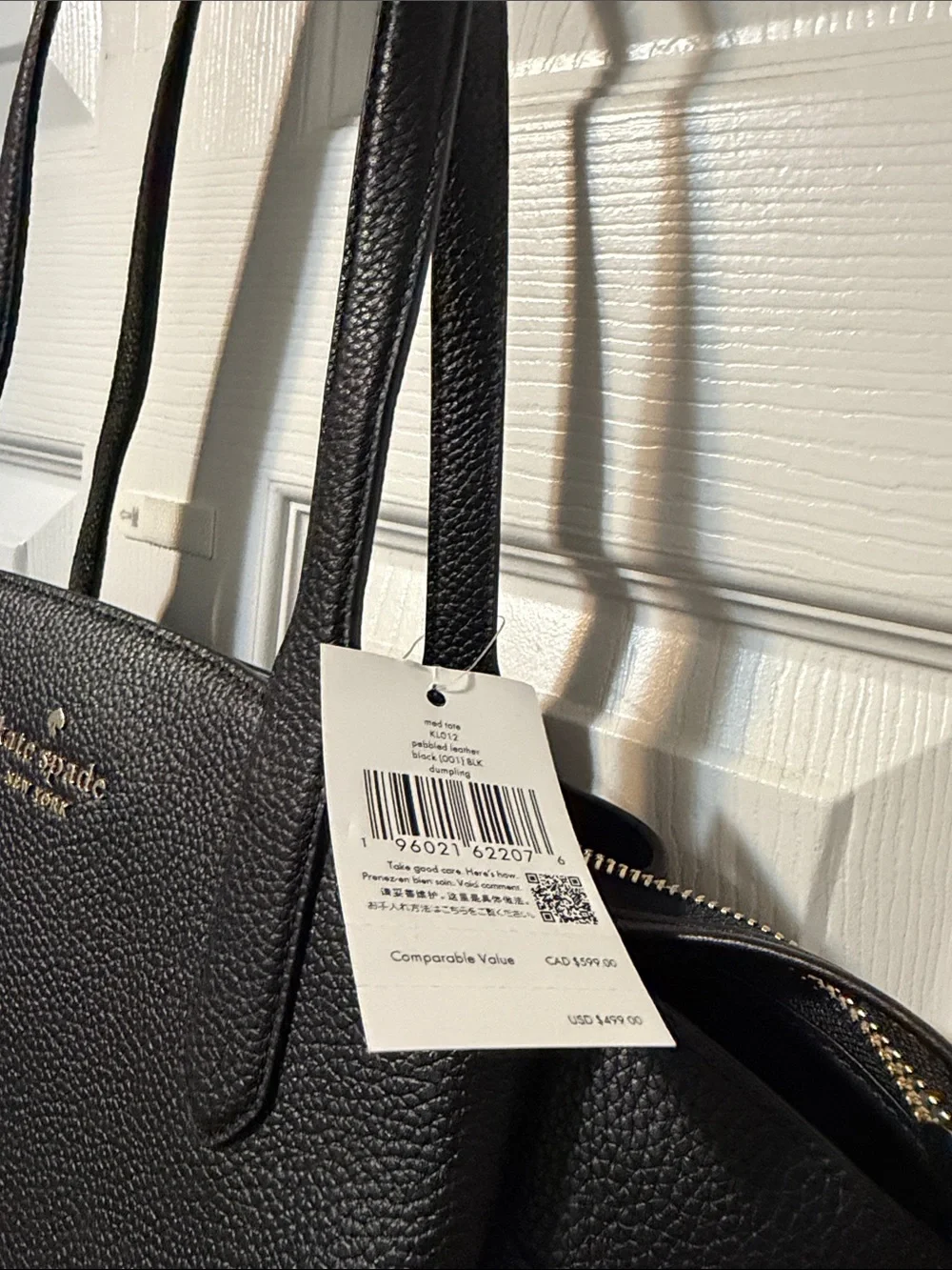 kate spade Black Pebbled Leather Tote Bag